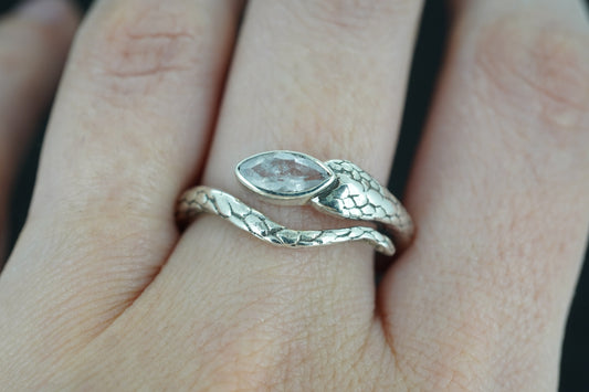 Orrock 'Diamond' Sterling Silver Serpent Ring image 1