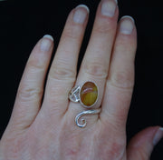 Burn Anne Agate Sterling Silver Celtic Ring image 1