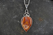 Burn Anne Agate Sterling Silver Celtic Pendant image 0