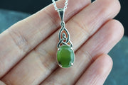 Rare New Zealand Jade Celtic Sterling Silver Pendant image 1