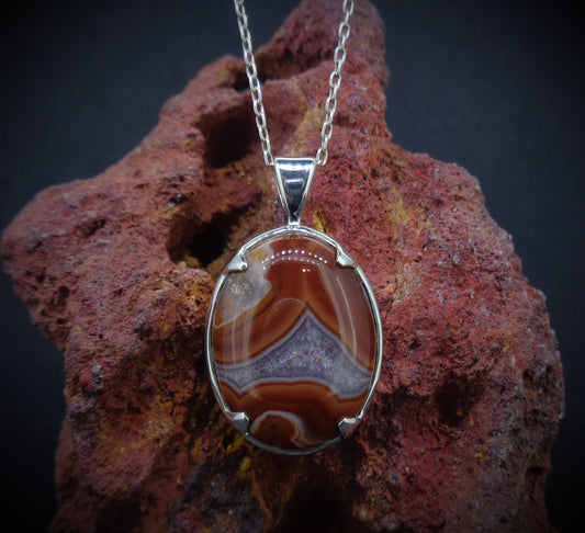 Botswana Agate Sterling Silver Pendant image 0
