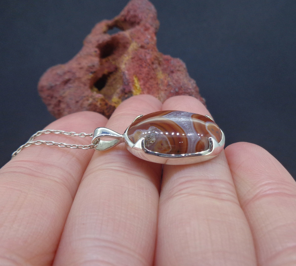 Botswana Agate Sterling Silver Pendant image 2