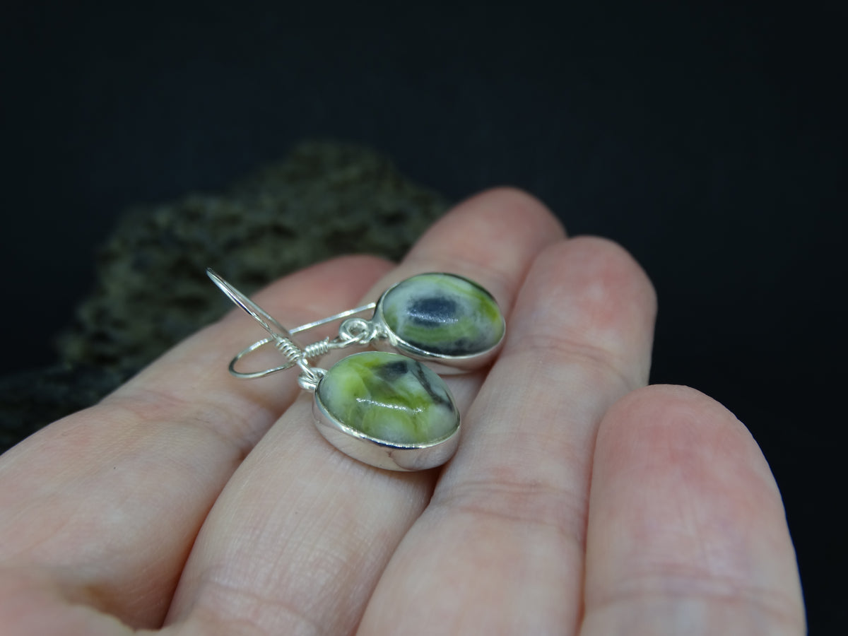 Skye Marble Sterling Silver Small Oval Earrings image 2
