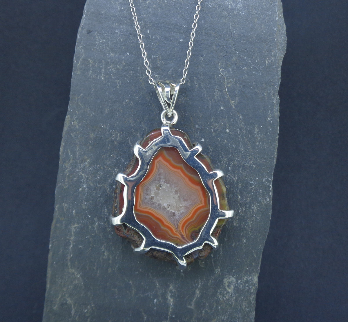 Botswana Agate Sterling Silver Pendant image 8