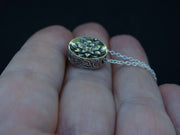 Scottish Sapphire Flower Pendant with 14ct Scottish Gold and 925 Sterling Silver image 3