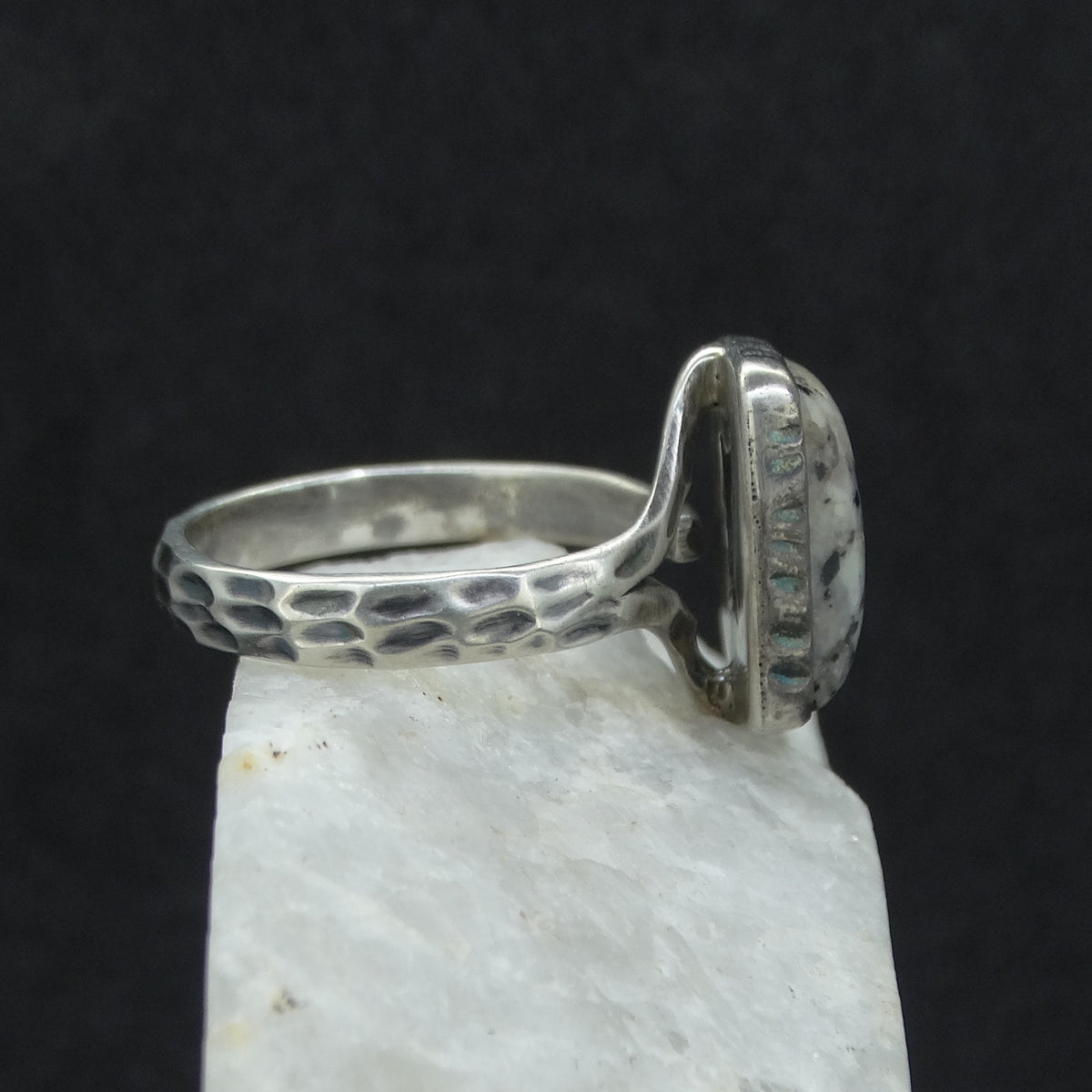 Edinburgh Cobblestone Hammered Effect Sterling Silver Ring image 3