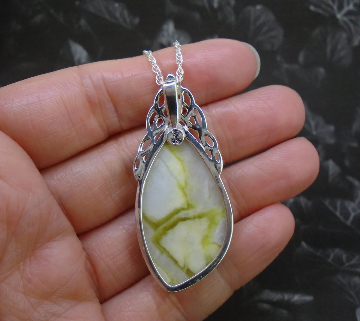 Highland Marble Celtic Waterfall Sterling Silver Pendant image 5