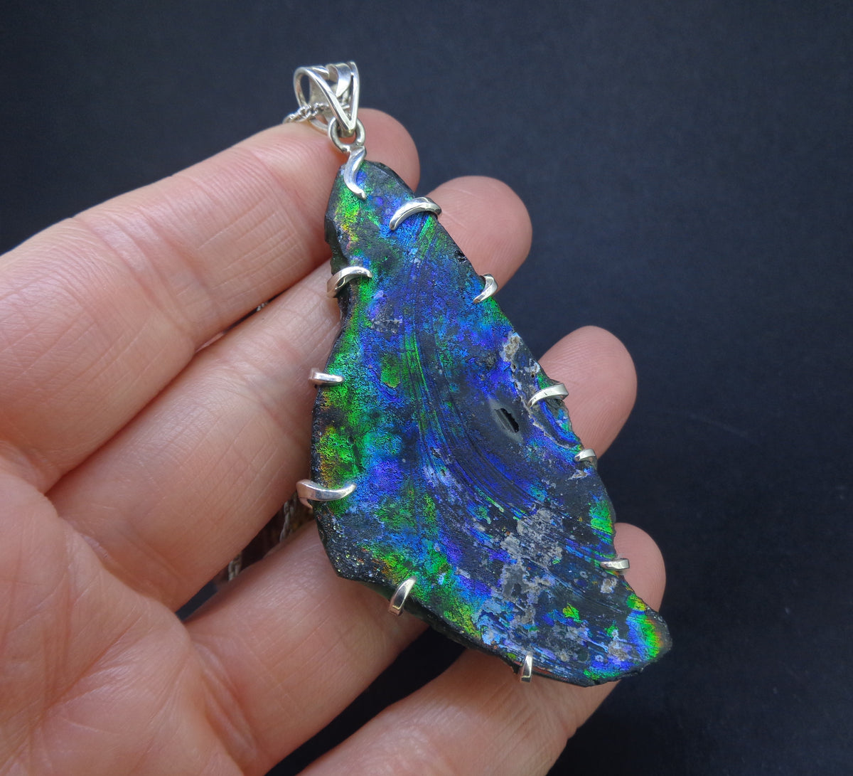 Ancient Roman Glass Sterling Silver Pendant image 6