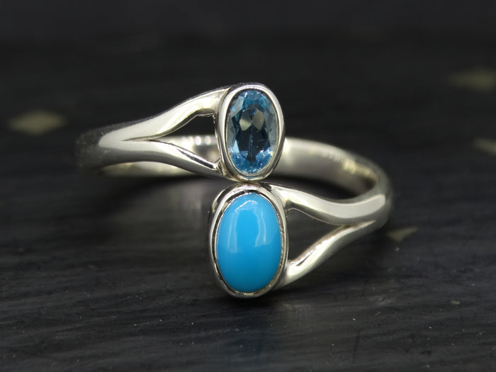 Topaz and Turquoise Sterling Silver Ring image 0