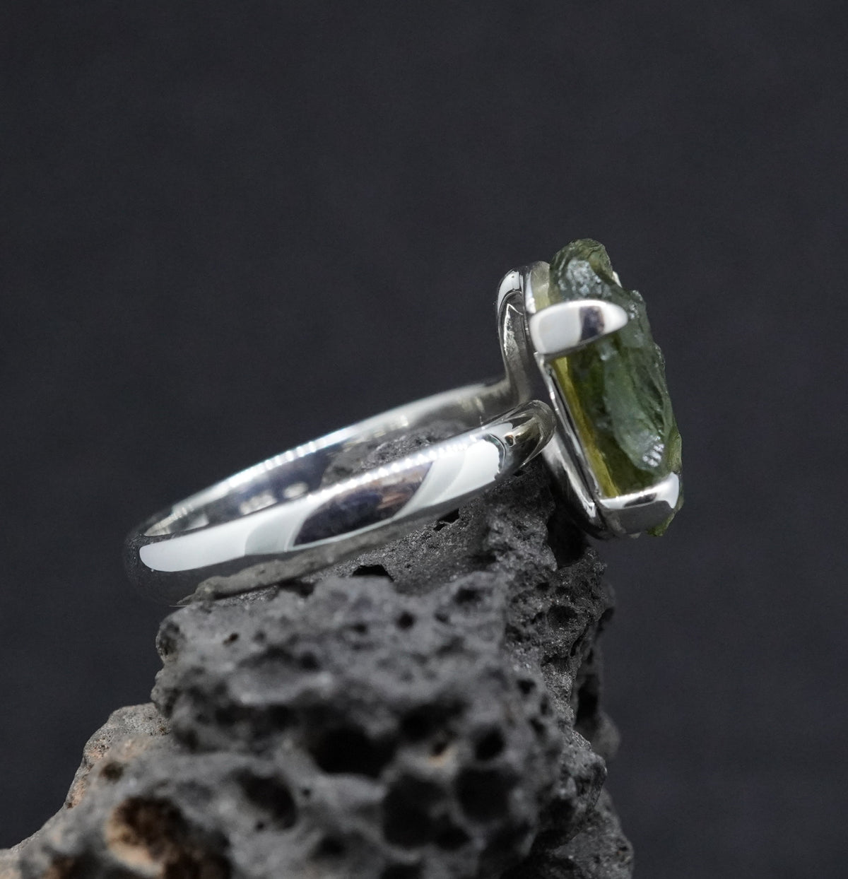Moldavite Sterling Silver Ring image 2