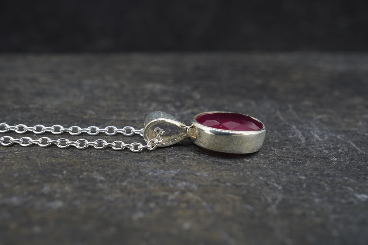 Petite Ruby Sterling Silver Pendant image 3