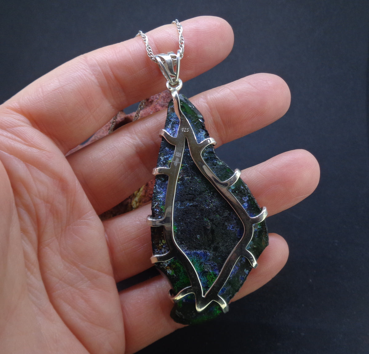 Ancient Roman Glass Sterling Silver Pendant image 7