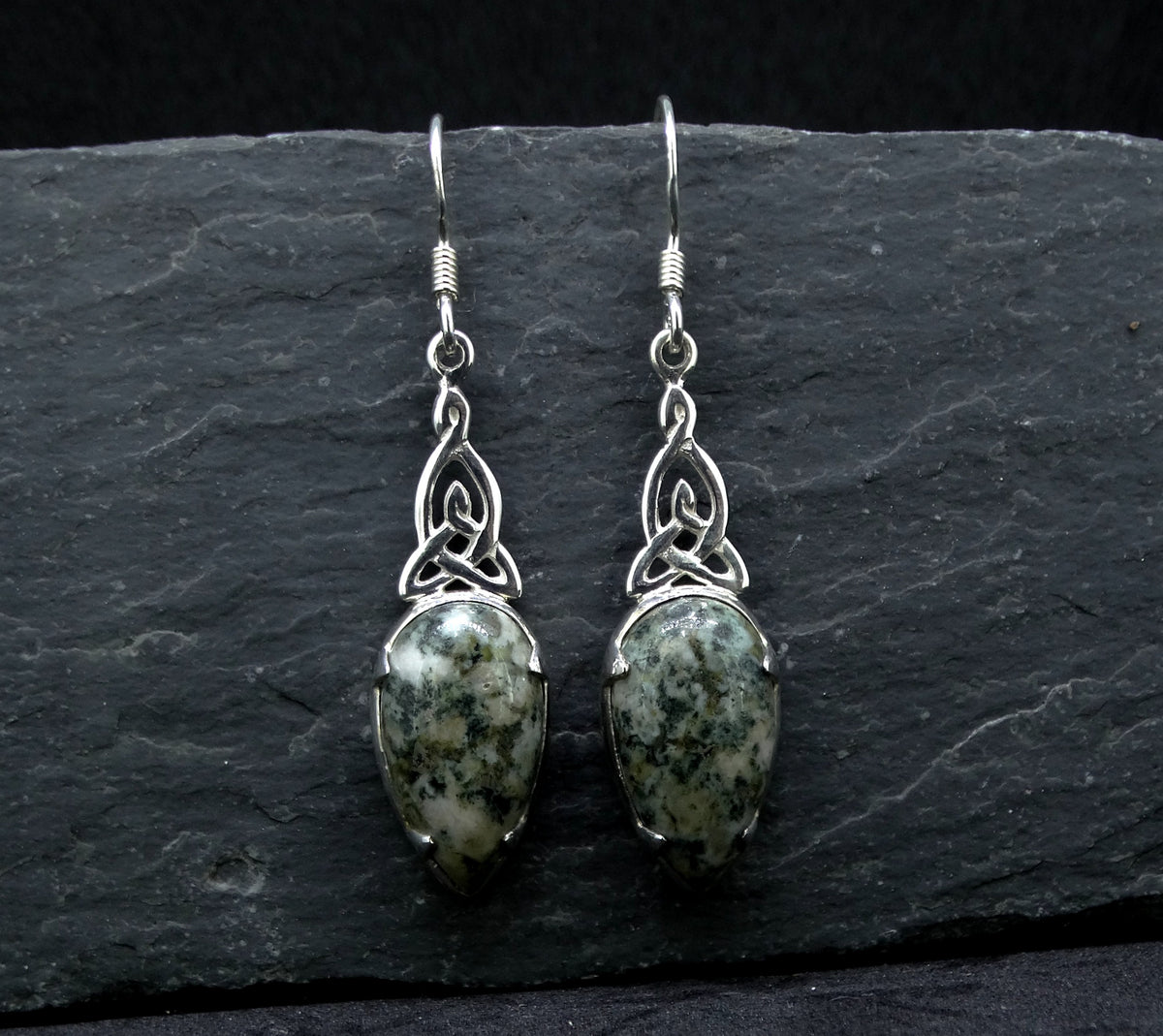 Preseli Bluestone Sterling Silver Celtic Earrings image 0