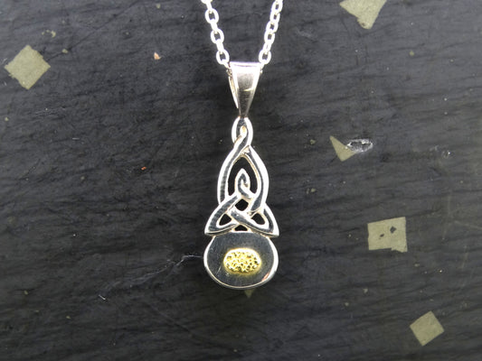 Gold Nugget Celtic Sterling Silver Pendant image 0