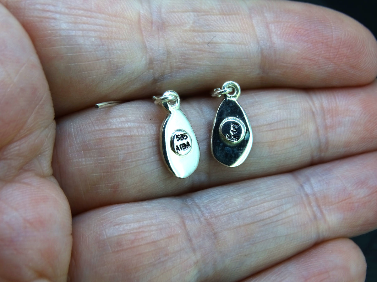 Gold Nugget Sterling Silver Drop Earrings - 11x6mm image 3