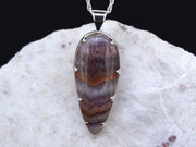 Swiss Amethyst Agate Banded Sterling Silver Pendant image 0