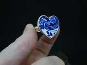 Old Willow Flowers Sterling Silver Heart Ring image 2