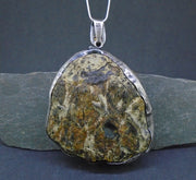 Blue Amber & Mexican Fire Opal  Sterling Silver Pendant image 8