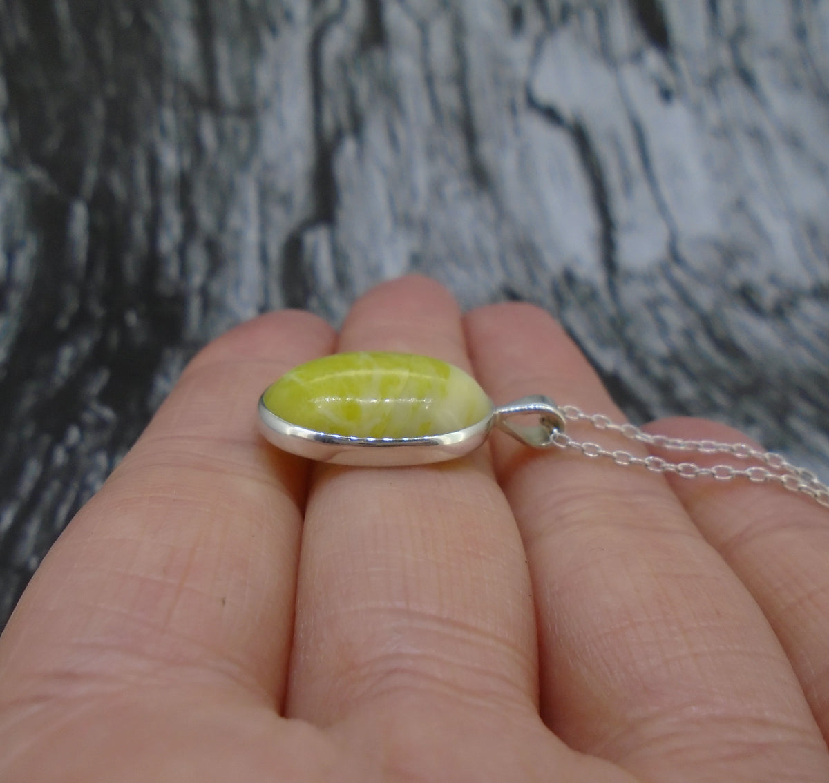 Medium Highland Marble Sterling Silver Pendant image 4