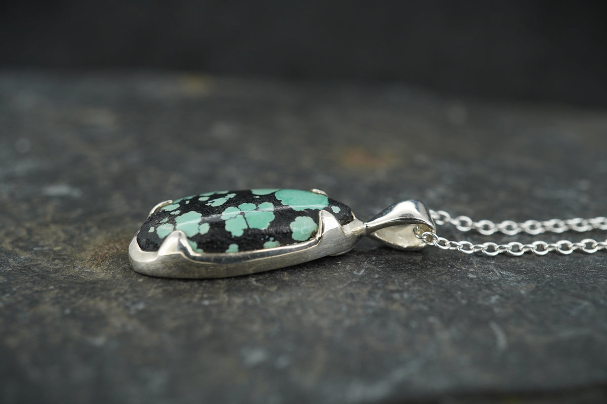 Asian Turquoise Sterling Silver Pendant image 3