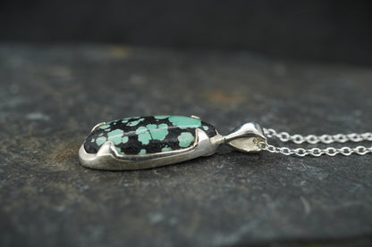 Asian Turquoise Sterling Silver Pendant image 3