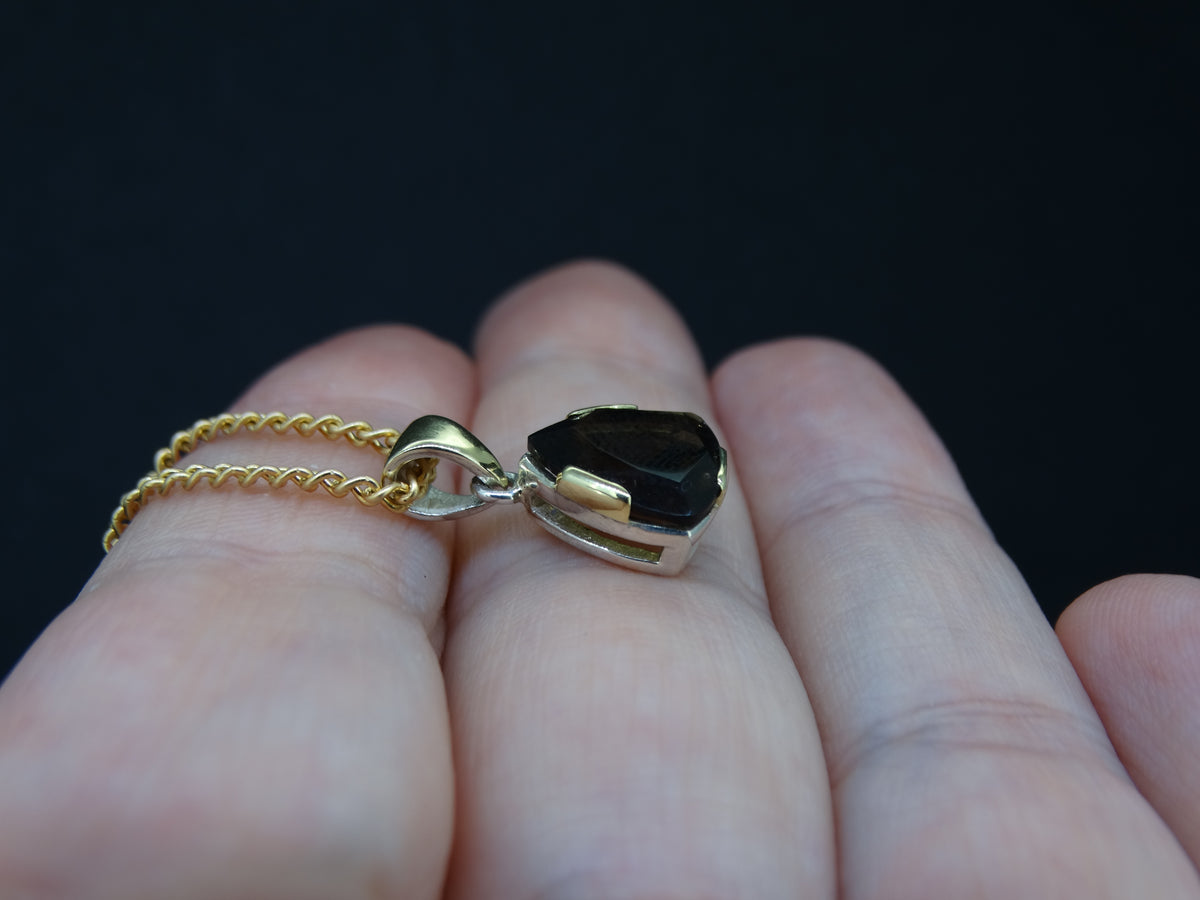 3ct Cairngorm Quartz with Scottish Gold and Sterling Silver Pendant image 4