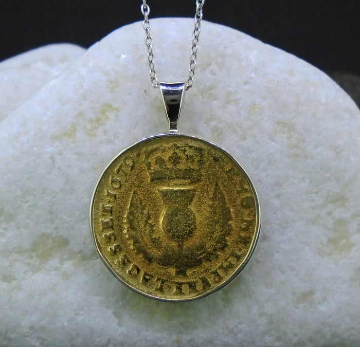 Bawbee Coin 24ct Gold Plated Sterling Silver Pendant image 0