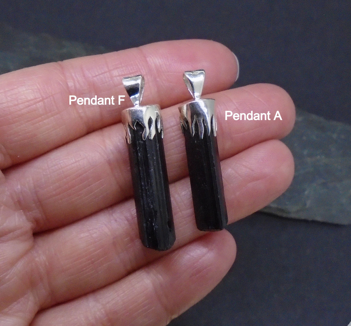 Black Tourmaline Shard Sterling Silver Pendant image 3