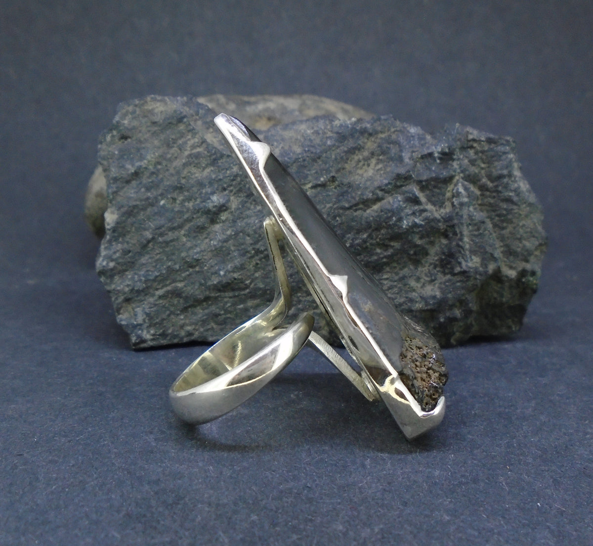 Fossilised Shark Tooth Sterling Silver Ring image 3