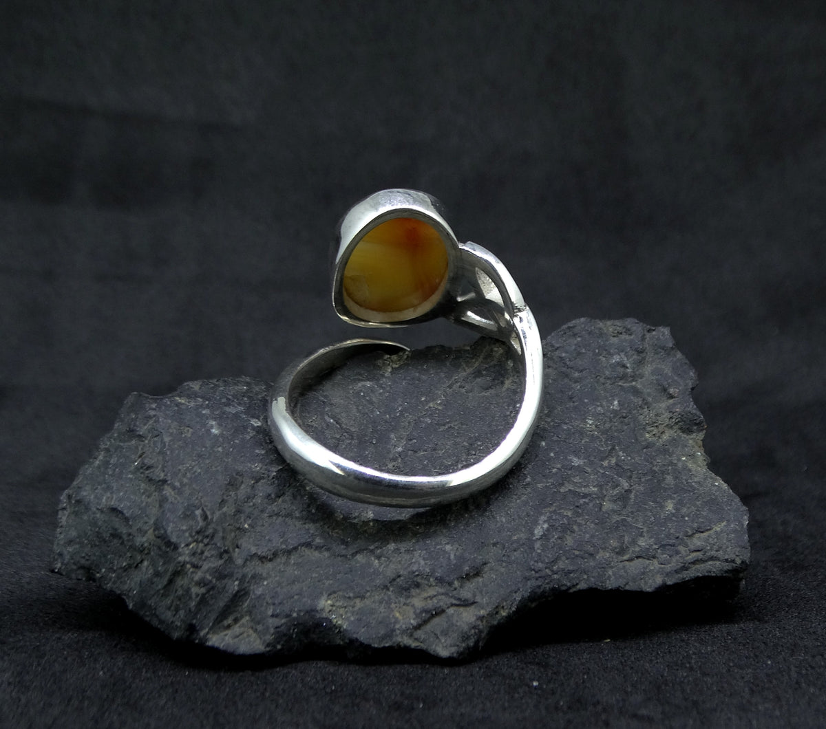 Burn Anne Agate Sterling Silver Celtic Ring image 5