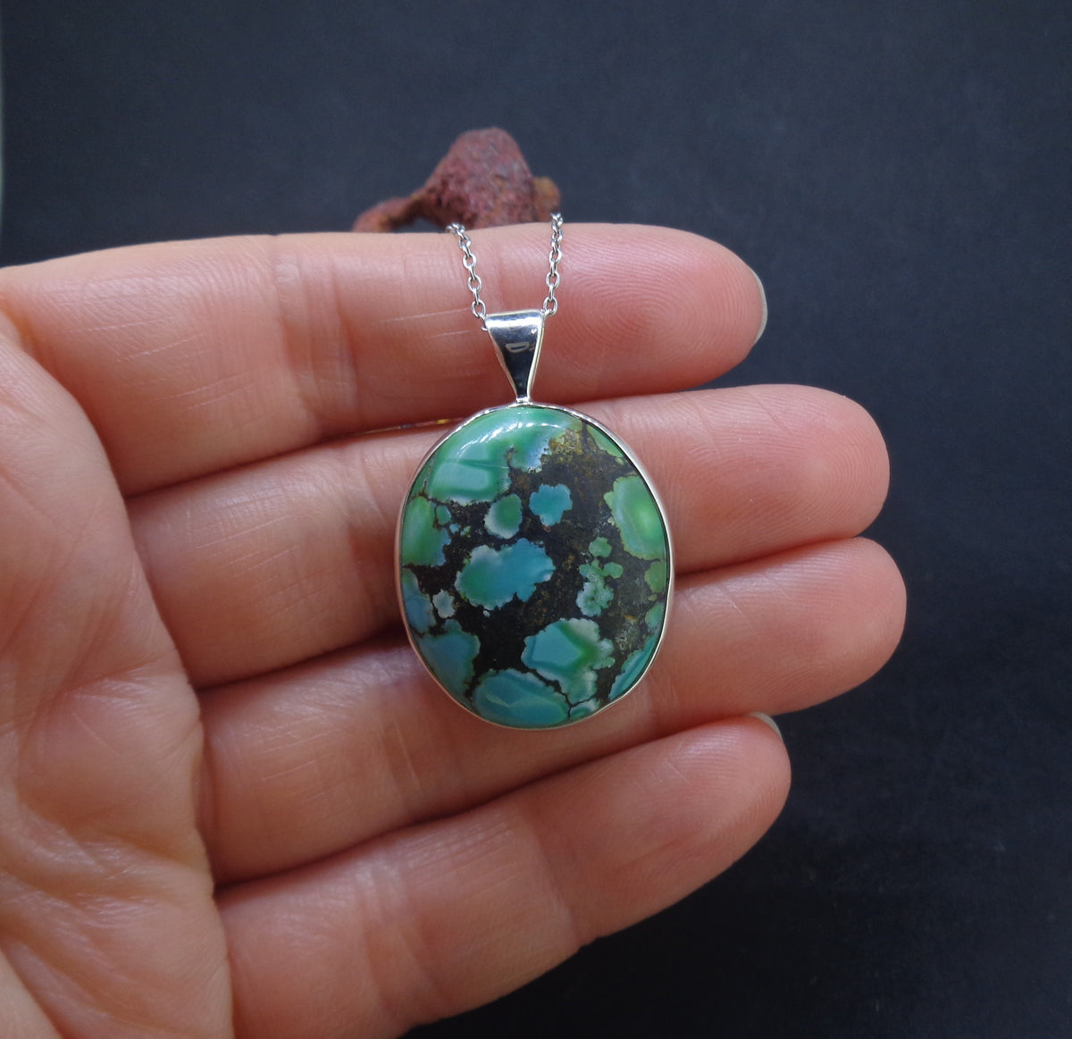 Turquoise Sterling Silver Pendant image 1