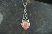 Rhodochrosite Sterling Silver Celtic Pendant image 0