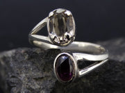 Rhodolite Garnet and Quartz Sterling Silver Adjustable Ring image 0