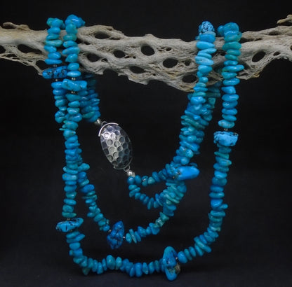 Turquoise Sterling Silver Nugget Necklace