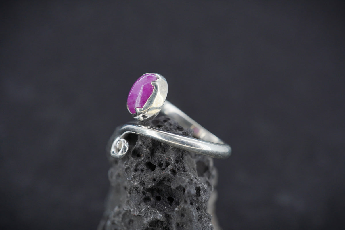 Natural Pink Ruby Sterling Silver Celtic Ring image 2
