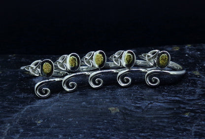 Gold Nugget Sterling Silver Celtic Wrap Ring image 5