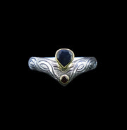 Isle of Lewis Sapphire & Elie Ruby in 18ct Scottish Gold & Sterling Silver Ring image 8