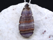 Swiss Amethyst Agate Banded Sterling Silver Pendant image 0