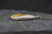 Bumblebee Jasper Hammered Sterling Silver Pendant image 3