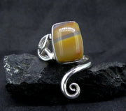 Burn Anne Agate Sterling Silver Celtic Ring image 0