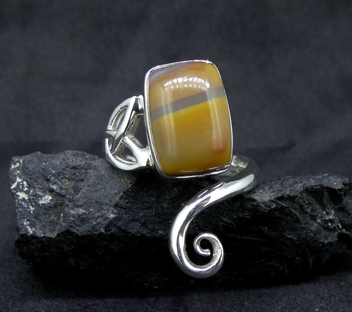 Burn Anne Agate Sterling Silver Celtic Ring image 0