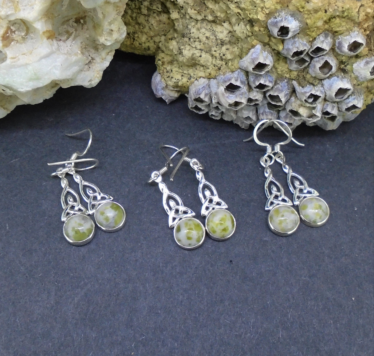 Iona Marble Celtic Knot Sterling Silver Earrings image 3