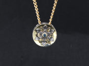 Scottish Sapphire Flower Pendant with 14ct Scottish Gold and 925 Sterling Silver image 2