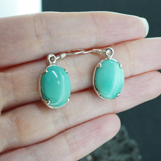 Asian Turquoise Sterling Silver Drop Earrings image 1
