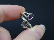 Rhodolite Garnet and Quartz Sterling Silver Adjustable Ring image 6
