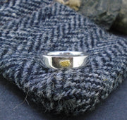 'His' Gold Nugget Sterling Silver Wedding Ring image 1