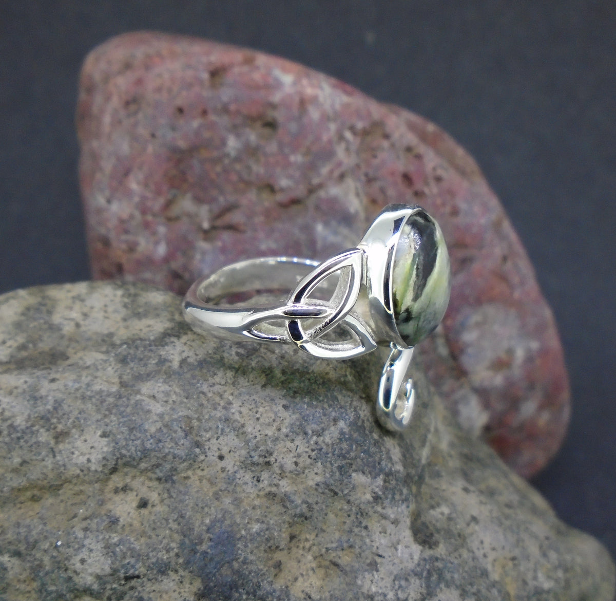 Skye Marble Celtic Sterling Silver Ring image 4