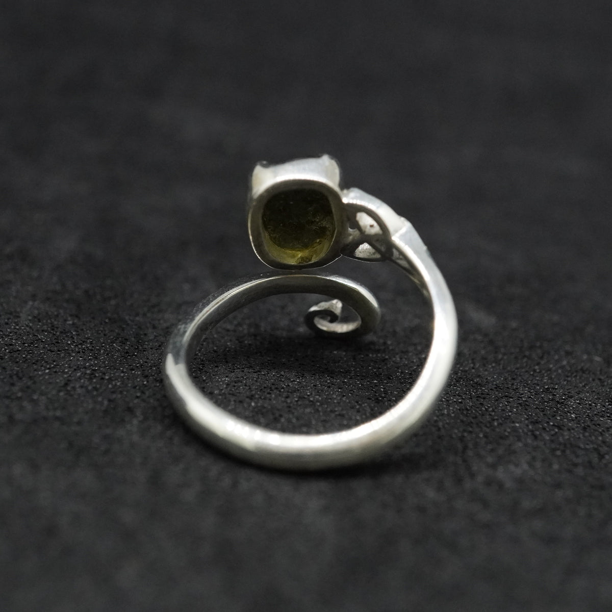 Moldavite Sterling Silver Celtic  Ring image 4