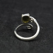 Moldavite Sterling Silver Celtic  Ring image 4