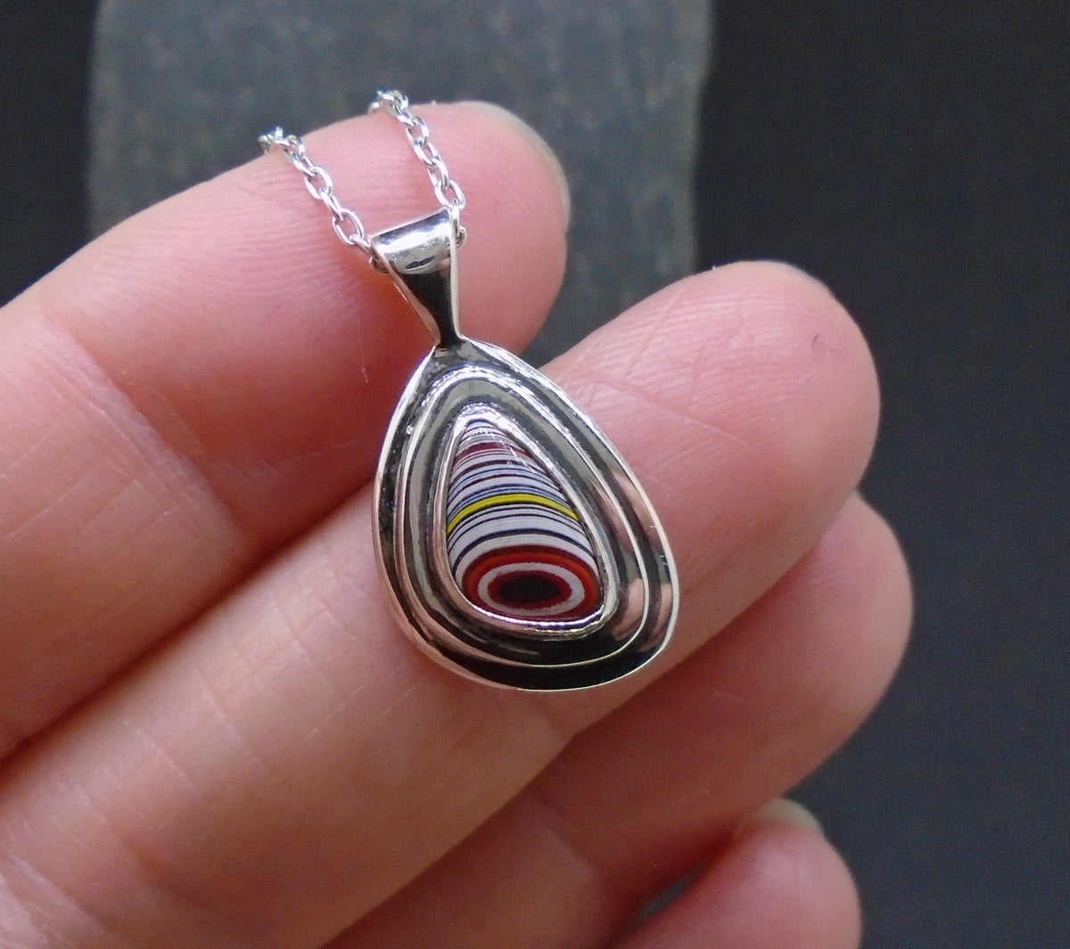 Fordite Sterling Silver Pendant image 3